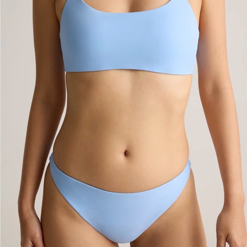 Quince Italian Scoop Neck Bikini Top in Clear Blue Sky Size XS 576 - Picture 5 of 6